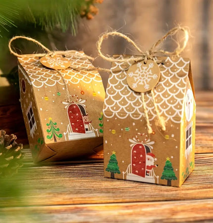 Caixas de Papel Kraft | Azulejos 7x7cm | Natal