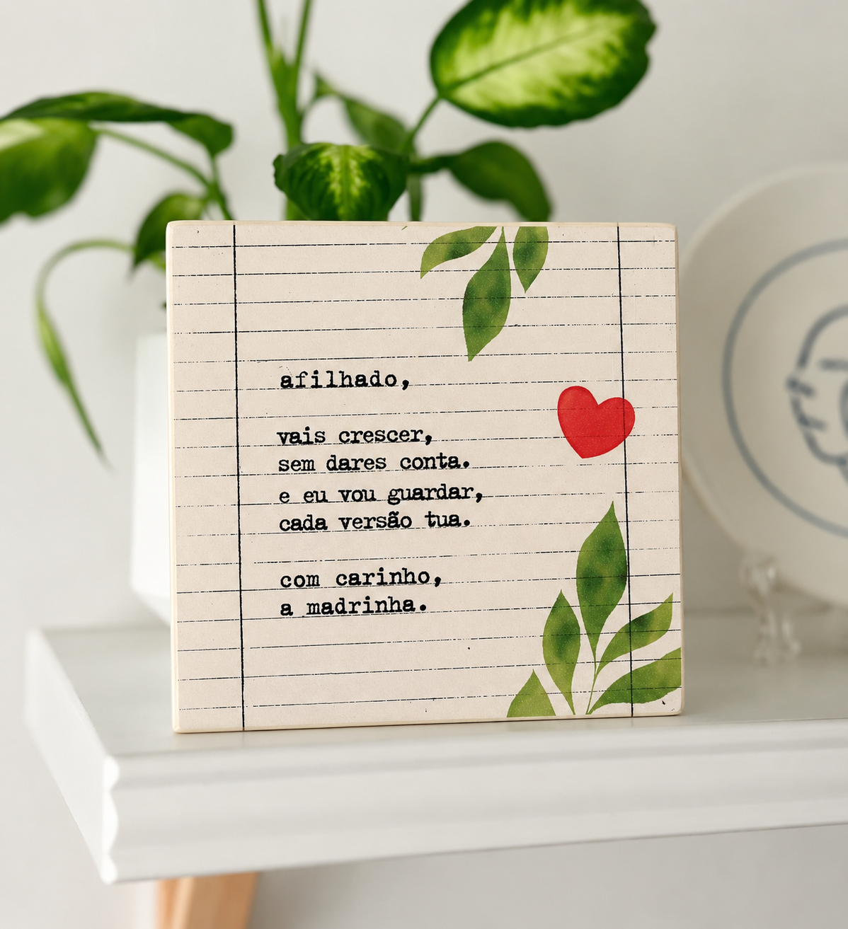 Azulejo para Afilhados | Mensagem da Madrinha ou do Padrinho