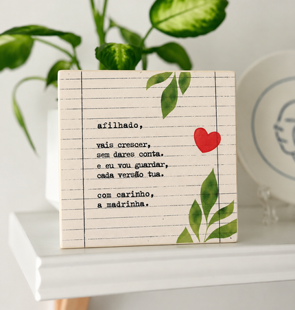 Azulejo para Afilhados | Mensagem da Madrinha ou do Padrinho