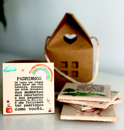 Kit Presente para Padrinhos com Azulejo Personalizado