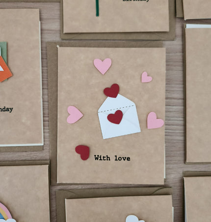 Cartões Kraft com Envelopes para Azulejos 7x7cm