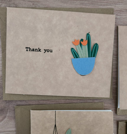 Cartões Kraft com Envelopes para Azulejos 7x7cm