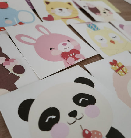 Cartões Infantis Pop-Up  com Envelopes Coloridos