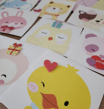 Cartões Infantis Pop-Up  com Envelopes Coloridos