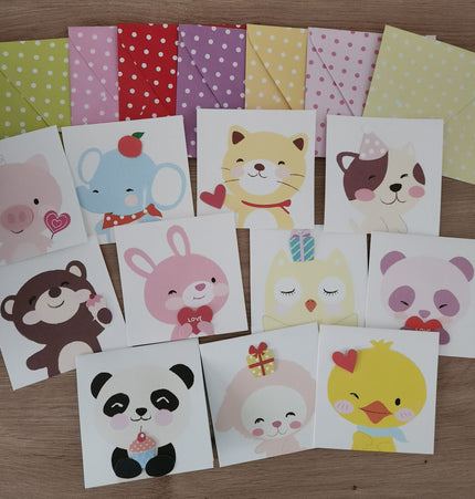 Cartões Infantis Pop-Up  com Envelopes Coloridos