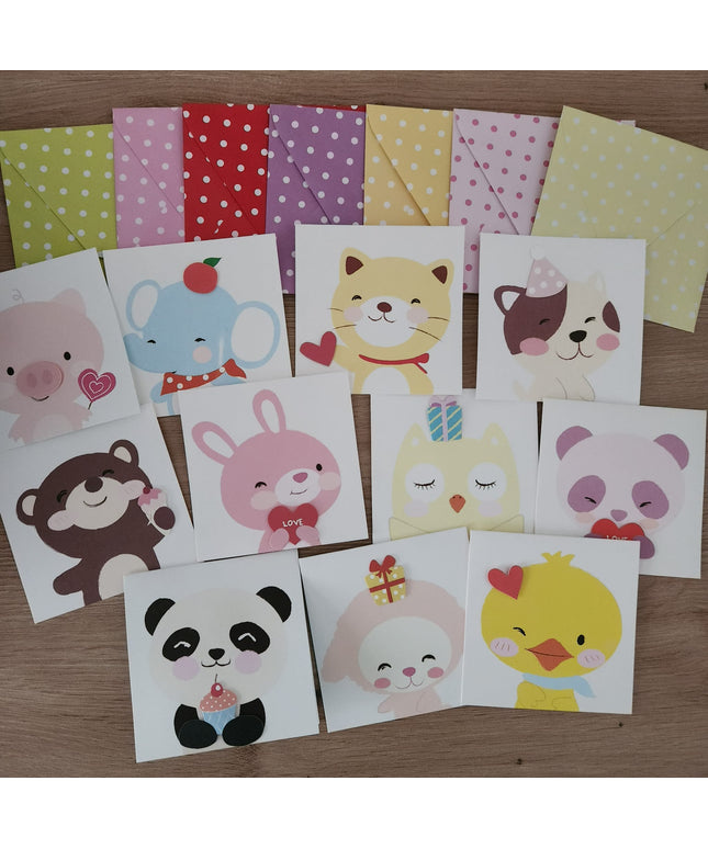 Cartões Infantis Pop-Up  com Envelopes Coloridos