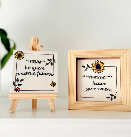 Azulejo com frase personalizada para professora ou auxiliar