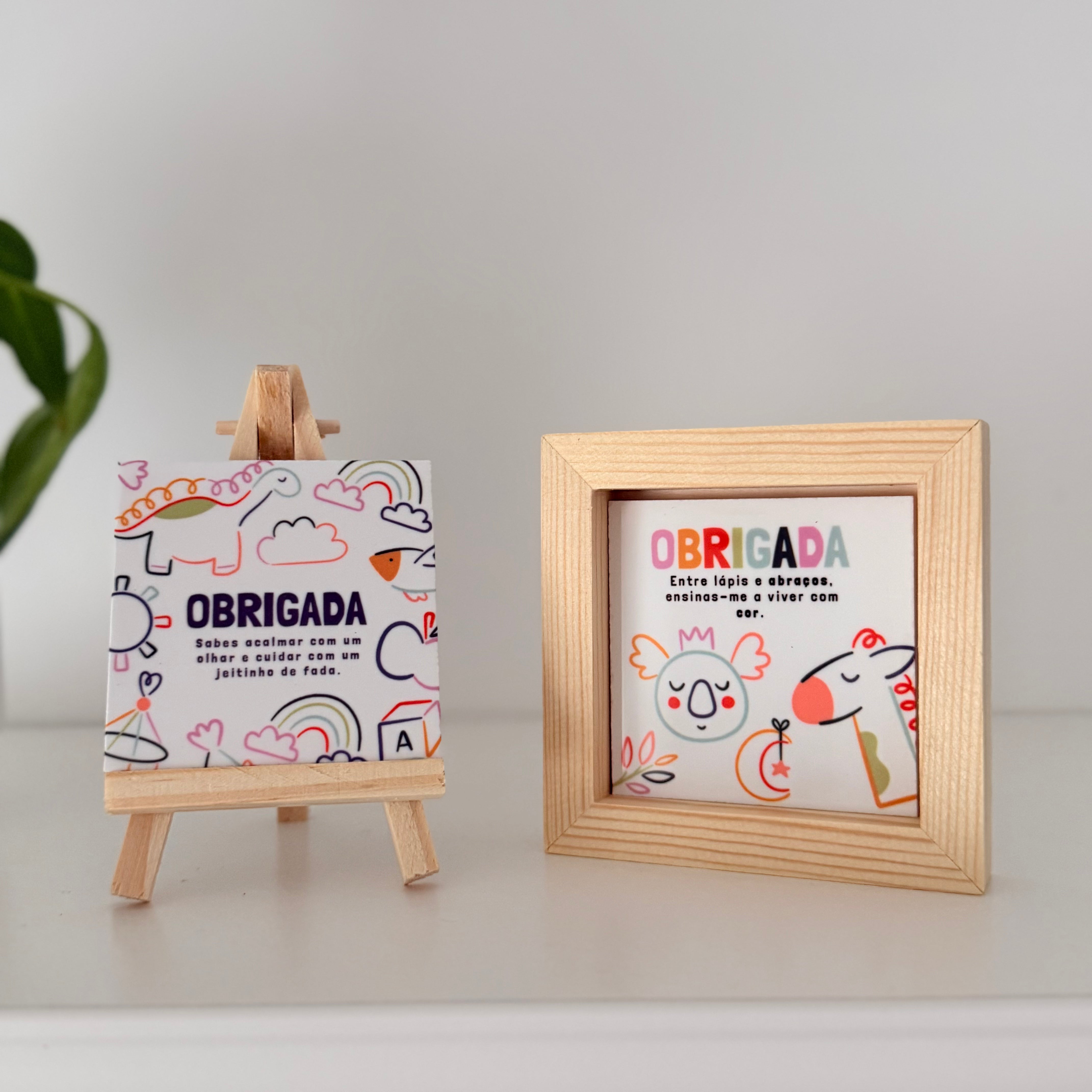 Azulejo personalizado para educadora com mensagem de agradecimento