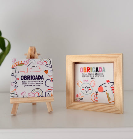 Azulejo personalizado para educadora com mensagem de agradecimento