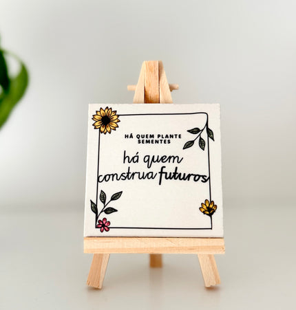 Azulejo personalizado para educadora com mensagem de agradecimento