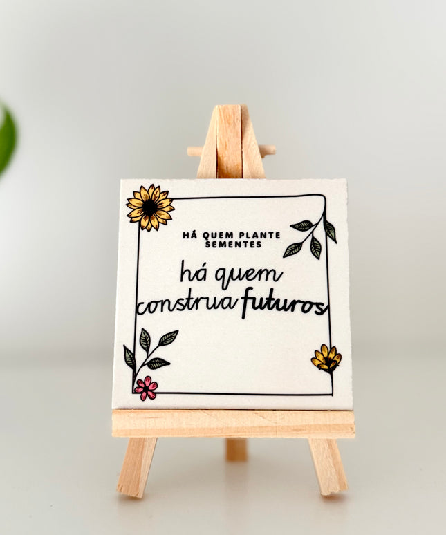 Azulejo personalizado para educadora com mensagem de agradecimento