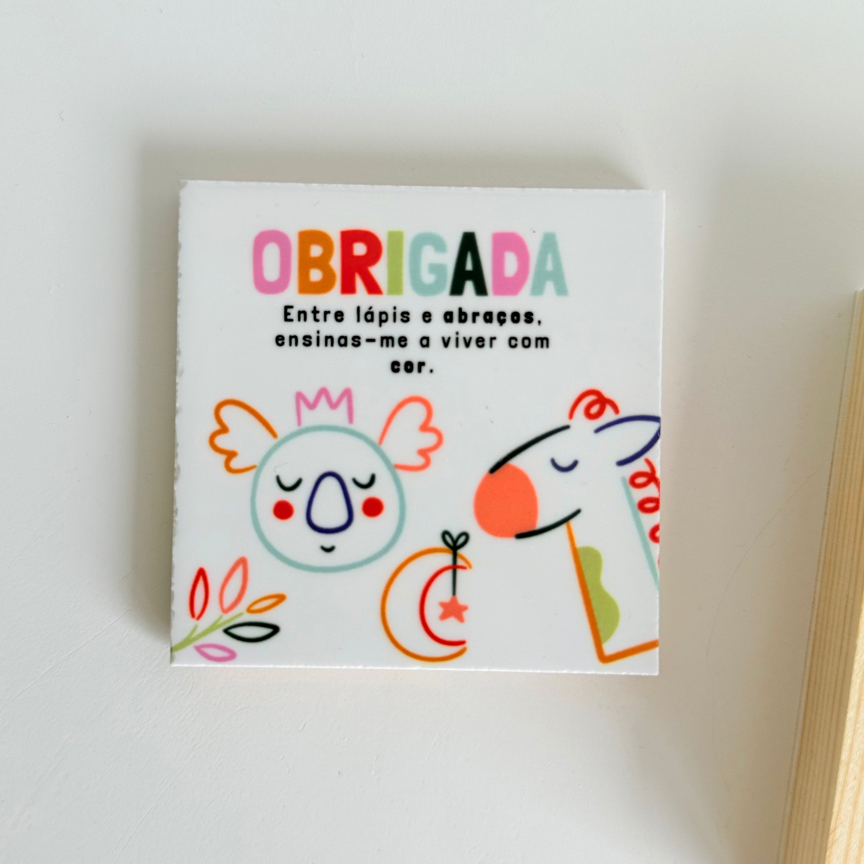 Azulejo para professora com mensagem de agradecimento personalizada